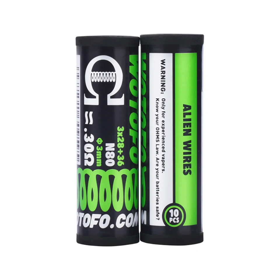 Kopen 10 pcs buis Originele Wotofo Prebuilt Coil Ni80 Alien Verwarming Coil Vervanging Hoofd Spoel 0.22ohm 0.3ohm Voor RDA RTA Verstuiver Tank