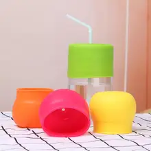 Эластичная Силиконовая трубочка с защитой от разлива, крышка чашки для детей, для обучения питьевой воде, крышка чашки для детского напитка, цветная крышка чашки LX473