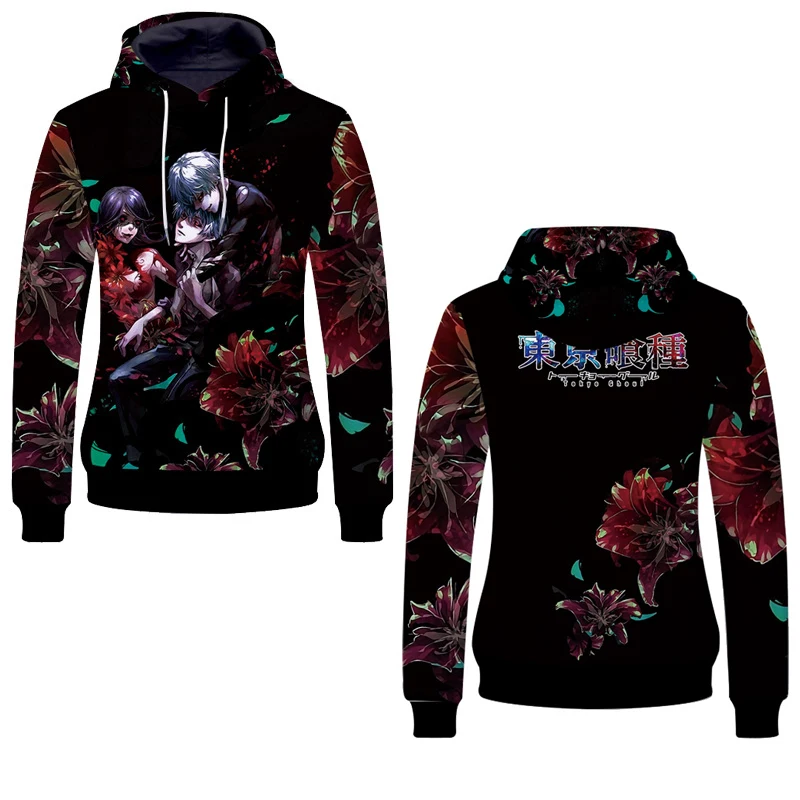 Fans Wear 2019 Unisex Hoodies for Fans Anime Tokyo Ghouls 3D Print Pullover Sweatshirts Tokyo Ghoul Harajuku Hip Hop Men Women