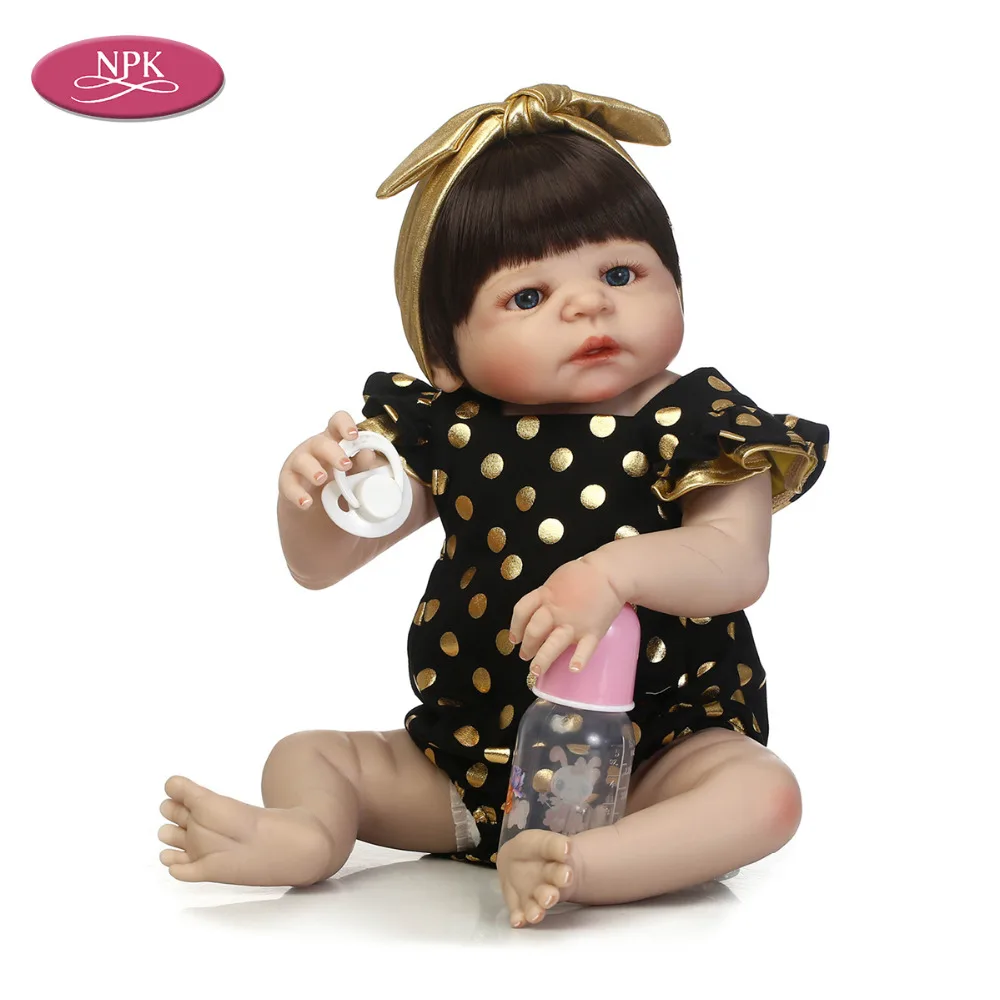 

NPK 57CM Full Body Silicone Reborn Girl Baby Doll Toys 23 Inch Realistic Toddler Newborn Princess Babies Doll Bebe Reborn Menina