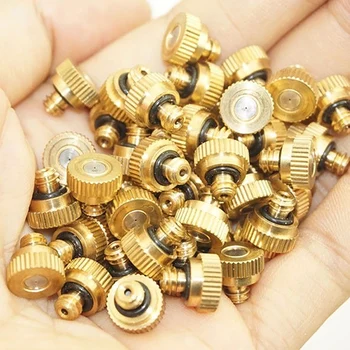 

20pcs/set Brass Misting Nozzles Water Mister Sprinkle For Cooling System Head Garden Farm Irrigation System [3]