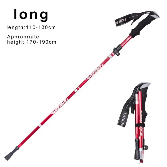 Liga de Alumínio Recentemente Caminhadas Bengala Ultra-leve Seção Ajustável Trekking Pólos Alpenstock 19ing 5 27 Recentemente liga de alumínio caminhadas bengala ultra-leve