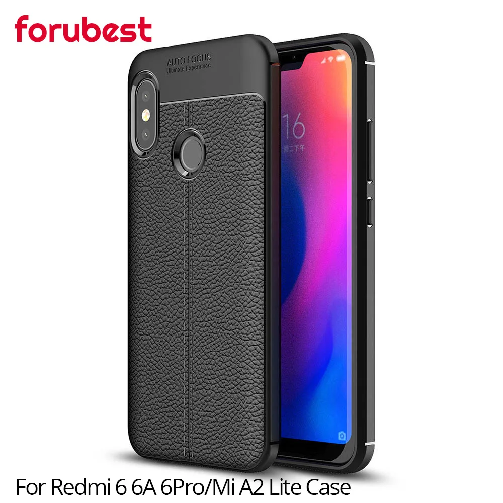 Кожаный мягкий чехол для Xiaomi Redmi 6 Pro Роскошный из ТПУ задняя крышка 6A Pro/Mi A2 Lite с