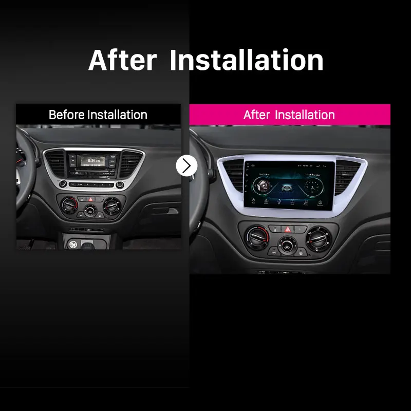 Discount Harfey HD Touchscreen 9" Android 8.1 GPS Navi Radio for Hyundai Verna 2016 with Bluetooth AUX Music support DVR Carplay OBD SWC 5