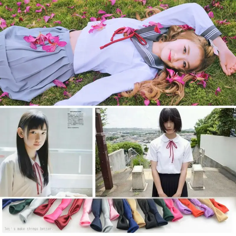 JK uniform collar rope girl collar rope flare sailor suit bow tie elegant Chic collar flower ribbon