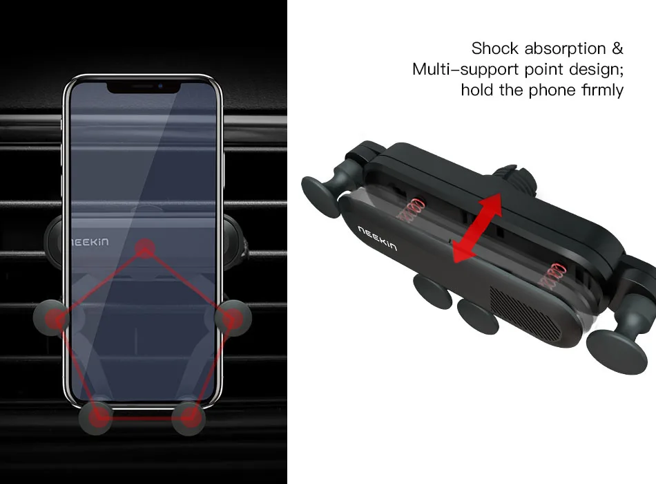 Держатель для телефона NILLKIN, подставка для iPhone 8X7, гравитационная подставка для телефона samsung S9 S8, поддержка 4-6,5 дюймов, держатель в автомобиль, зажим на вентиляционное отверстие