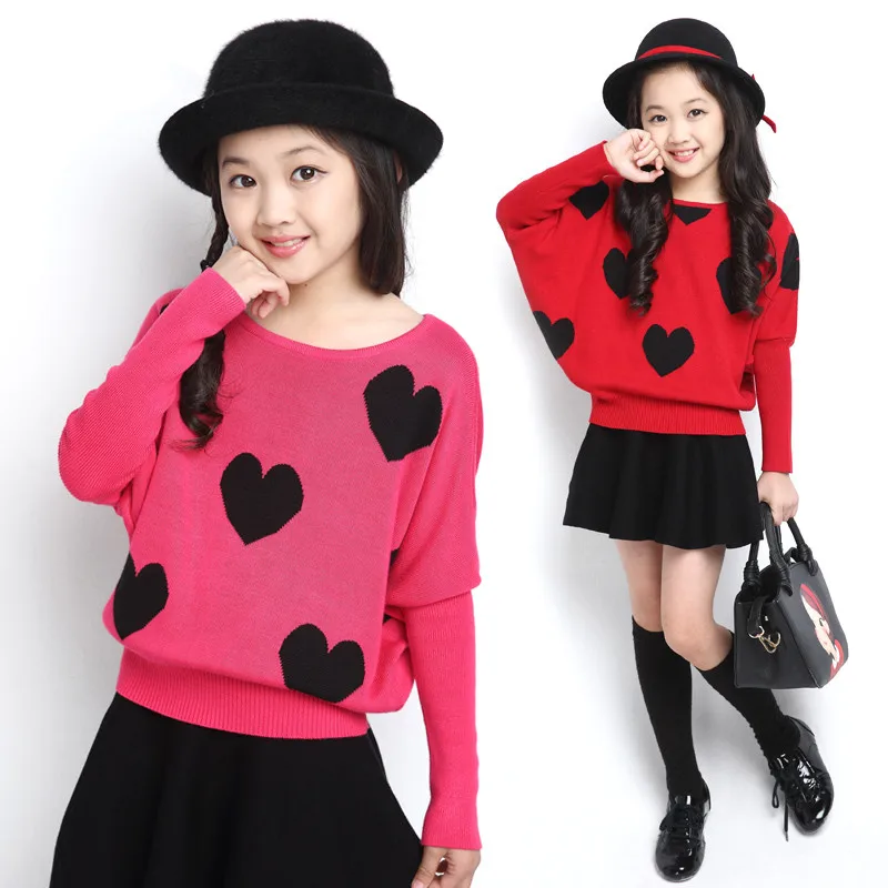 Детский трикотажный свитер с круглым вырезом на Возраст 3 14 лет|girls sweater|fashion girls