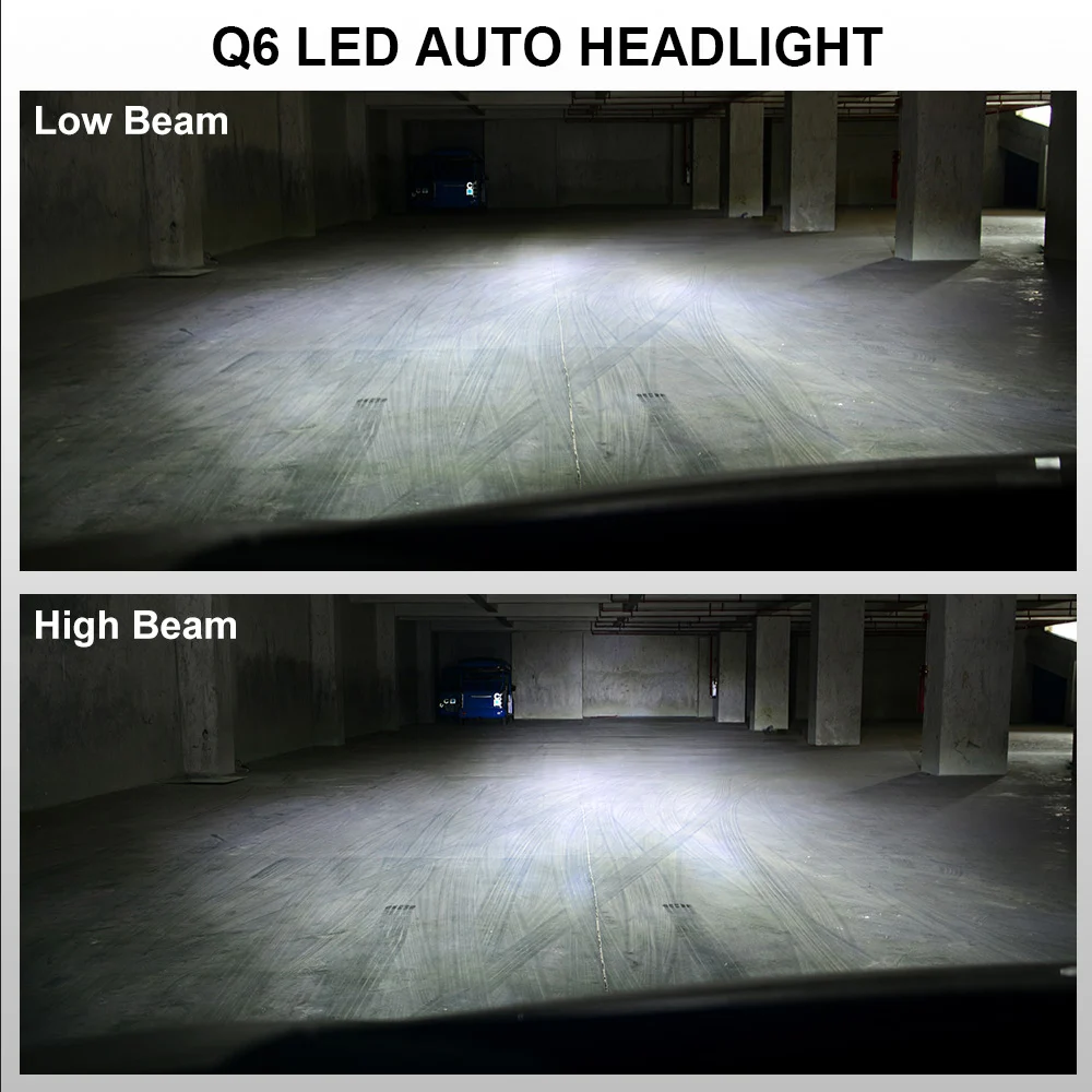 Q6 безвентиляторный Стиль Автомобильный светодиодный фары для H4 Hi короче спереди и длиннее сзади) H1 H7 H8 H9 H11 9005 9006 HB3 HB4 белый 6000K свет CSP светодиодный s авто фары