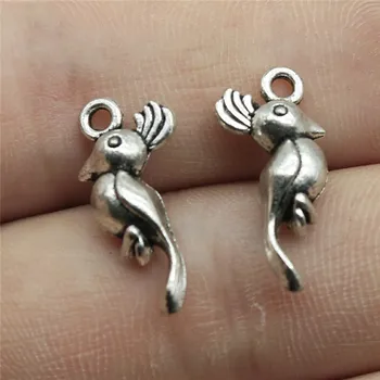 

20pcs/lot Bird Charms For Jewelry Making 0.8x0.4 Inch (20x9mm) Antique Silver Color Accessories