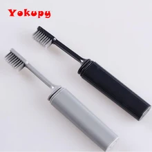 Черно-белая Складная бамбуковая зубная щетка одноразовая Мягкая Ультра угольная зубная щетка дорожный инструмент для гигиены полости рта