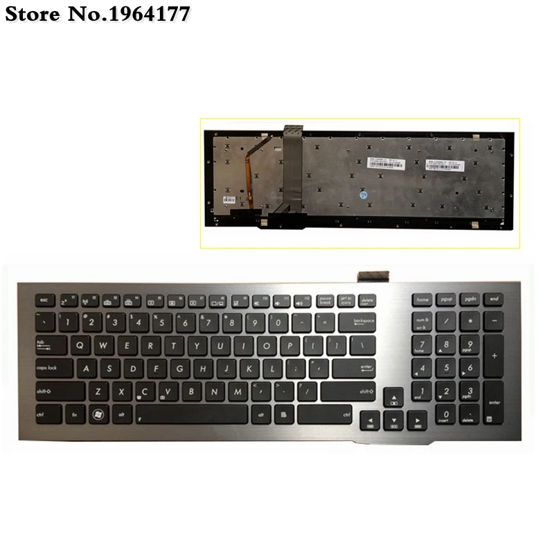  US Black backlit keyboard for Asus G75VW G75 G75V G75VX 0KNB0-9414UI00 With Frame