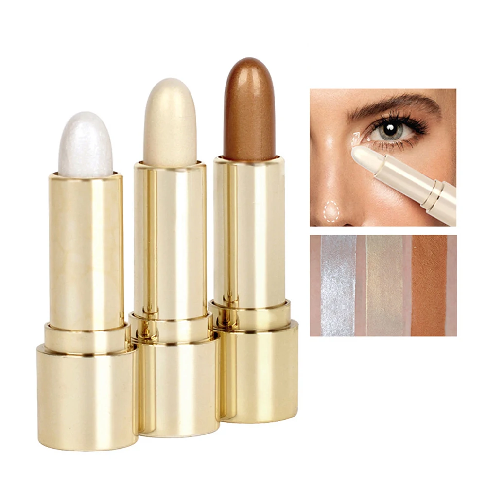HANDAIYAN 3D Face Cream Highlighter stick Shimmer Highlighting Powder Creamy Texture Highlighter