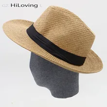 GZHilovingL Горячая летняя шляпа женская пляжная Соломенная Панама, шляпы для мужчин трендовые унисекс фетровый, Джазовый шляпы для путешествий Панамы
