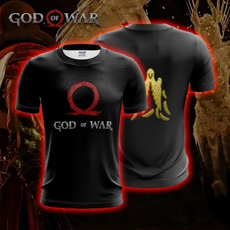 BIANYILONG/Новинка года; Летние повседневные топы и футболки с короткими рукавами; Kratos God Of War(черный); футболка унисекс с 3D рисунком - Цвет: TXUO-1002