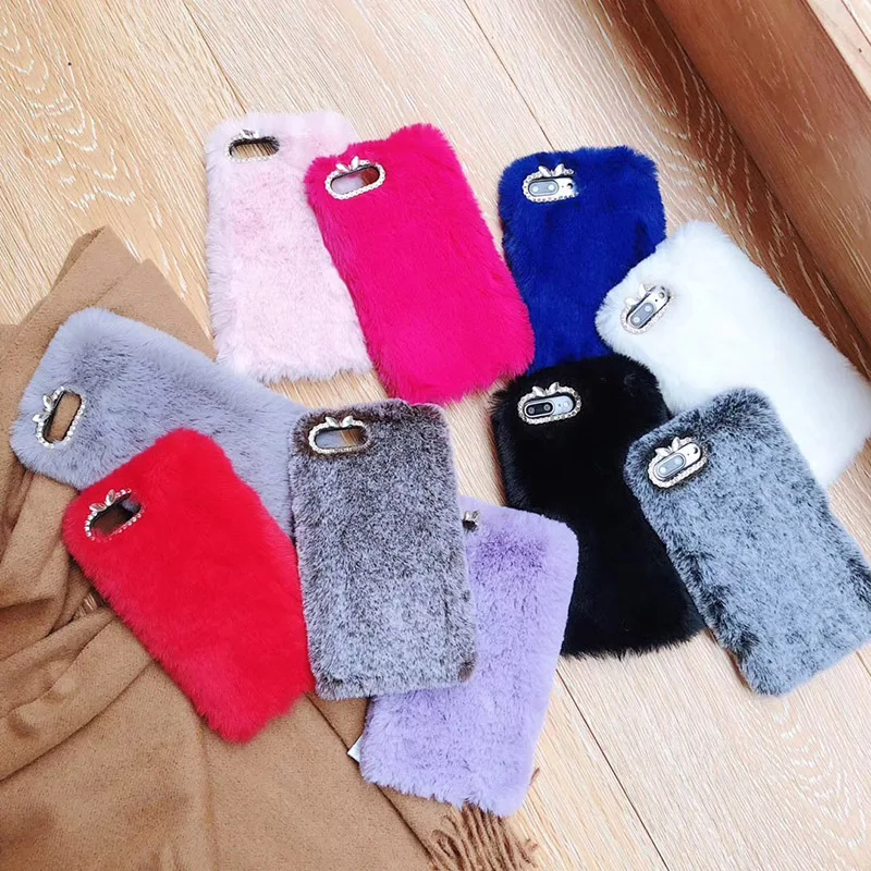 

Rabbit Fur Case For Huawei Mate 20 Lite 20X 10 9 Pro Case Huawei P30 Pro Lite P20 P10 P9 P8 Lite Mini 2017 Cover P30 Lite Pro