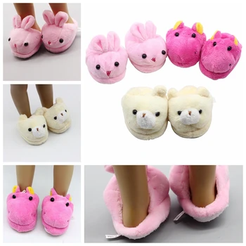 

Cute Plush Doll Slipper Rabbit Slippers For 18inch Gril Doll 43cm Baby Doll Rabbit Shoes Suit 1/3 BJD Doll Accessories