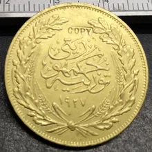 Турция 1927 Турция 250 курус копия 22k позолоченная монета-(не Циркулирующая проблема