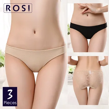 

2020 New Sexy Ice Silk Seamless Panties Women Transparent Lace Tanga Breathable Mesh Low-Rise Underwear For Female Lingerie 3pcs