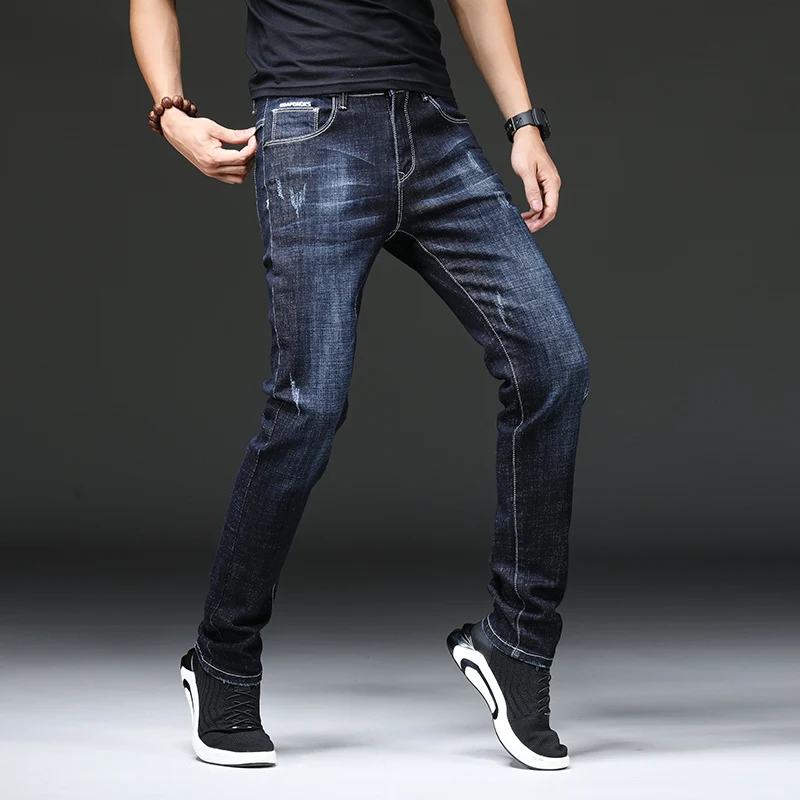 Pants Mens Jeans Slim Fit Brand Black Skinny Jeans Men Clothes 2019 New Spring Ripped Jeans Mens Stretch Streetwear Top Quality