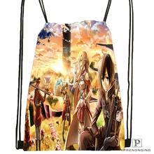 Custom Asada and Kirito Sword Drawstring Backpack Bag Cute Daypack Kids Satchel (Black Back) 31x40cm#180531-03-67