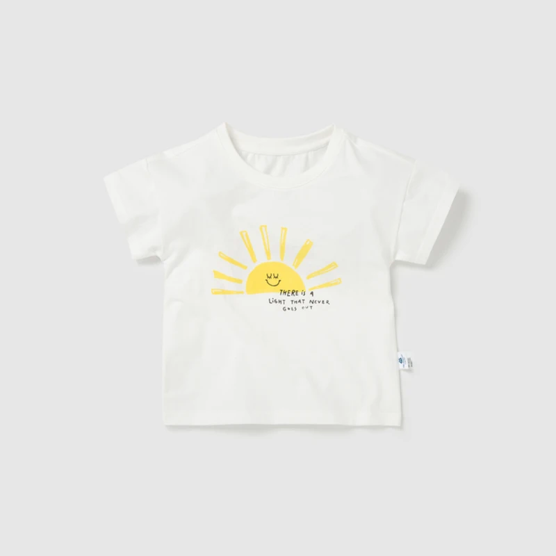 Новинка года; свободная футболка с короткими рукавами для девочек; летняя детская футболка; хлопковая Футболка с круглым вырезом для малышей - Цвет: white