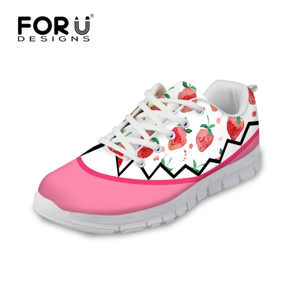 

FORUDESIGNS Fashion Flats Women Trainers Breathable Sport Woman Shoes Casual Banana Print Outdoor Walking Flats Zapatillas Mujer
