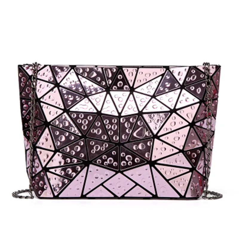 

2018 New Famous Brand Women Bag High quality Geometric Handbags Plaid Chain Shoulder Crossbody bags Laser Diamond Bag