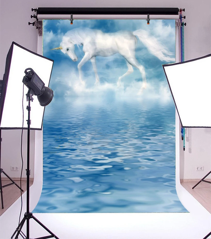 Laeacco Dreamy Unicorn Party Lake Surface Scene Baby Photography Backgrounds Customized Photographic Backdrops For Photo Studio Laeacco Dreamy Unicorn Party Lake Surface Scene Baby Photography Backgrounds Customized Photographic Backdrops For Photo Studio