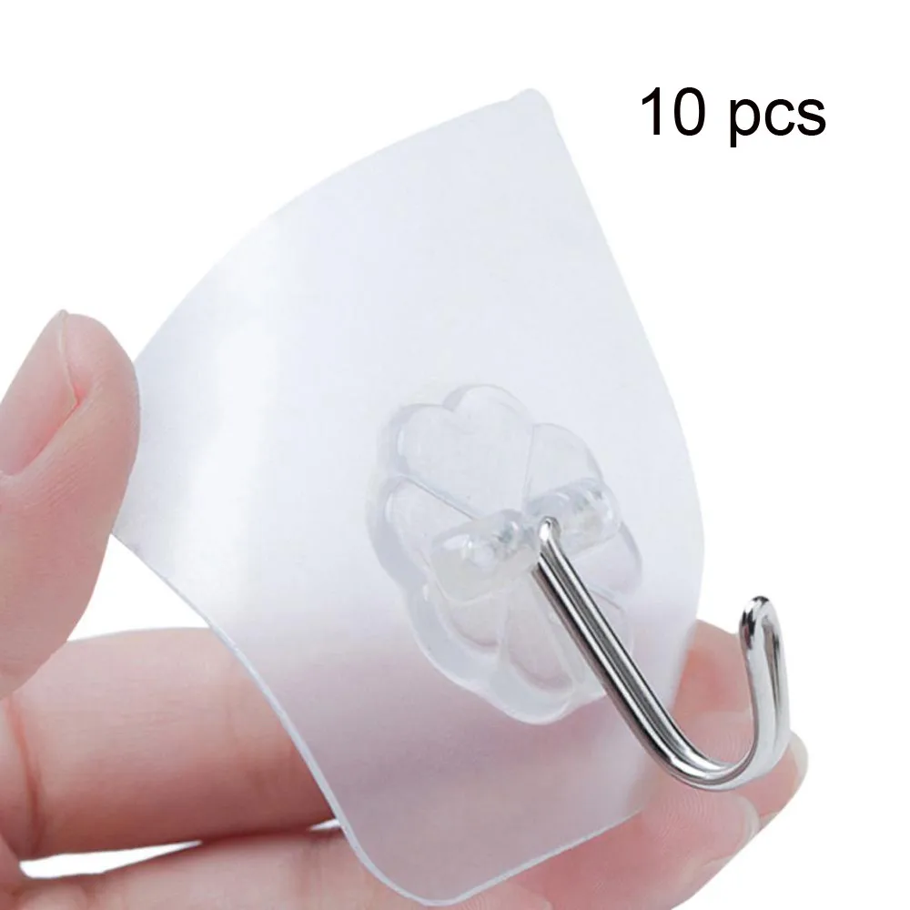 

10PC Strong Transparent Self Adhesive Door Wall Hangers Suction Cup Sucker Wall Hooks Hanger For Kitchen Bathroom Accessories