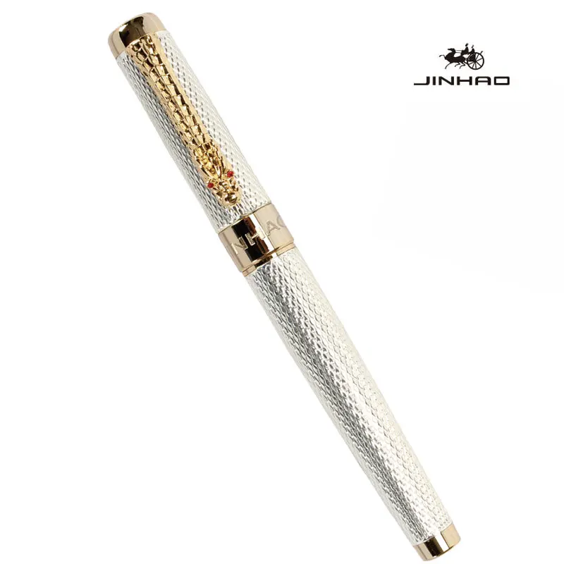 Авторучка 18KGP 0 7 мм перо с широким основанием НОВЫЙ JINHAO 1200 серебряный дракон