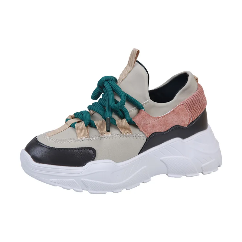 

Spring Autumn Vintage Platform Sneakers Women Cross-tied Breathable Plus Size Running Shoes Height Increasing Zapatillas Mujer