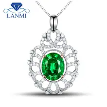 Модный Овальный 8x10 мм натуральный Gesmtone в 14 к два тона золотой бриллиант изумруд кулон ювелирные изделия WP049