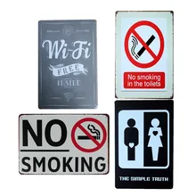 Курение знак Предупреждение Луженая листовая сталь металла Винтаж Wall Art Доска Ресторан Кофе кафе-гараж наклейки на стену домашний декор 20x30 см