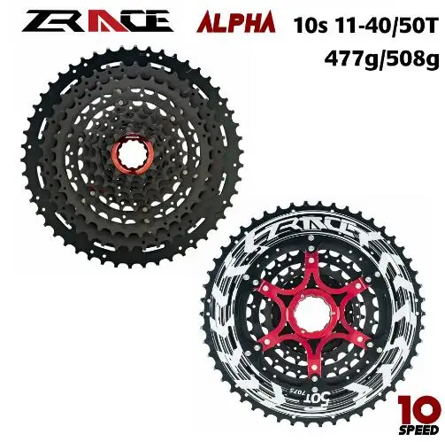 Zracing Alpha 10s легкая кассета 10 скоростей MTB велосипед freewheel 11-46 T/50 T-черный