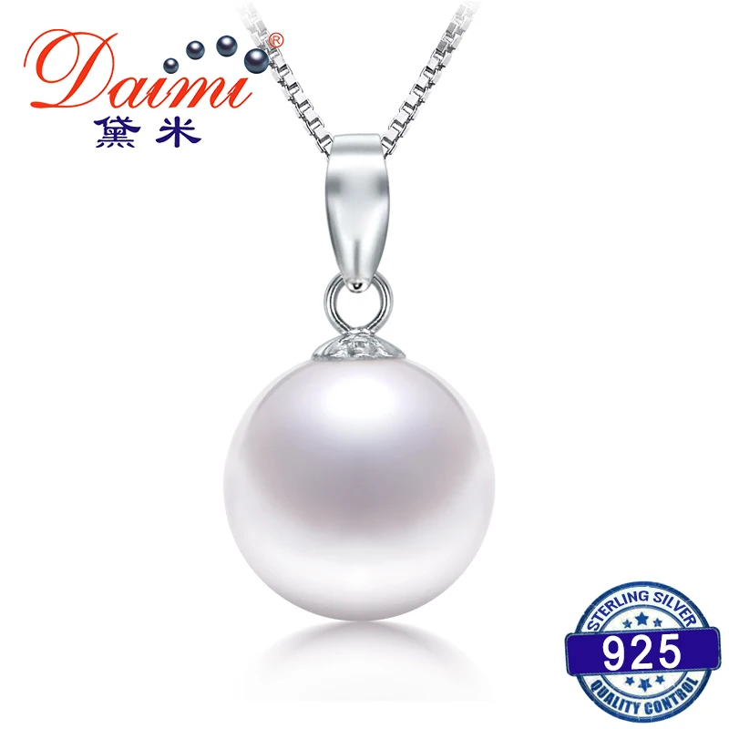 

DAIMI 925 Sterling Silver Pearls By Demi 9-10mm natural round freshwater pearl flower necklaces & pendants