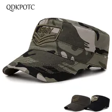 QDKPOTC Новые камуфляжные шапки в стиле милитари, Кепка с плоским верхом для мужчин и женщин, Кепка с вышивкой, Регулируемая Повседневная Кепка для мужчин, Военный патруль