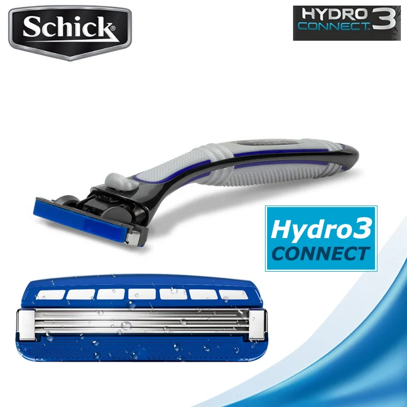 Натуральная бритва Schick Hydro 3, Мужская бритва, обновленная, увлажненная, ручная бритва