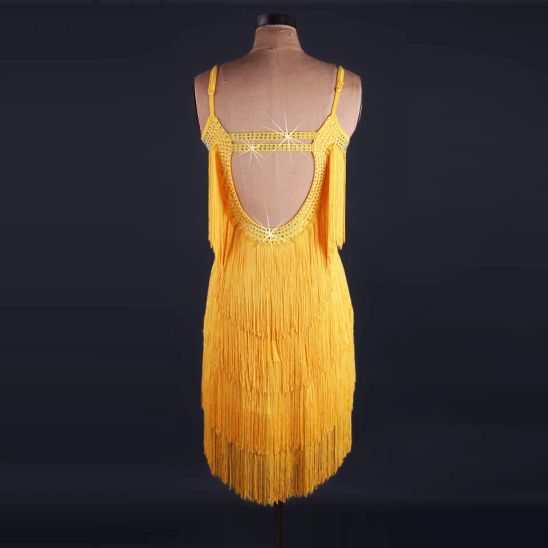 Sexy tassel dress latin dance clothes for women latin dance tassel sleeveless dress girls latin dance dress Cha-cha dance dress