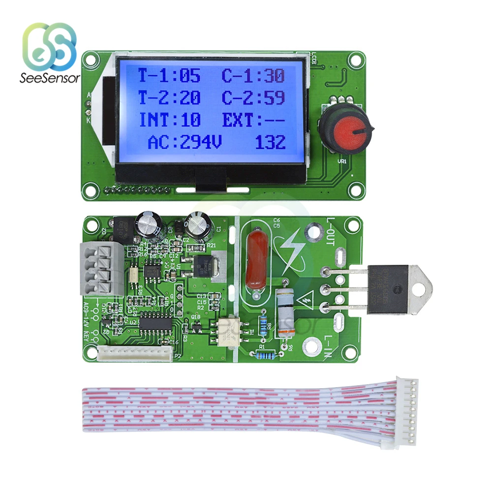100A Digital LCD Double Pulse Encoder Spot Welder Machine Time Control Module