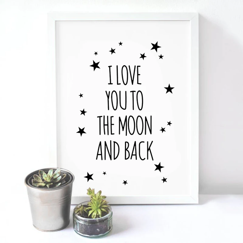 I-Love-You-To-The-Moon-And-Back-Quote-Canvas-Star-Art-Print-Poster-Kids-Room (3)