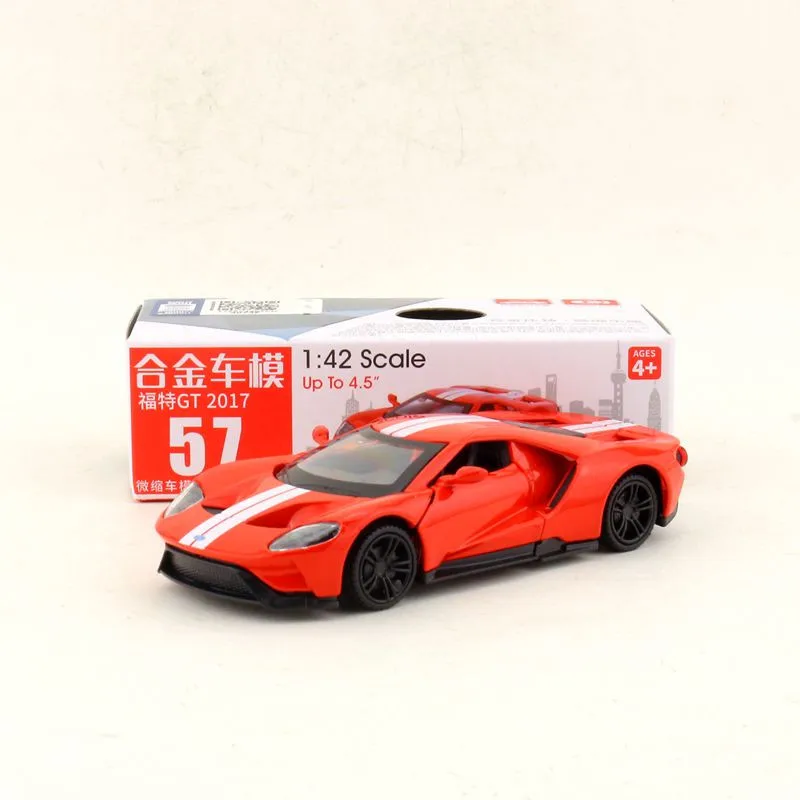 1:42 Масштаб/литая модель игрушки/ Ford GT/Супер спортивный гоночный автомобиль/образовательная Коллекция/оттягивание/подарок для детей - Цвет: Красный