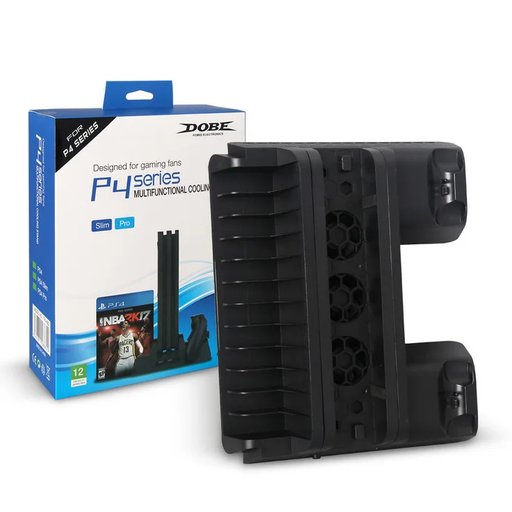 PS4 вертикальная подставка с охлаждающим вентилятором PS4 контроллер зарядная станция Обычная с зарядным устройством для хранения игр для Playstation 4 PS4 slim