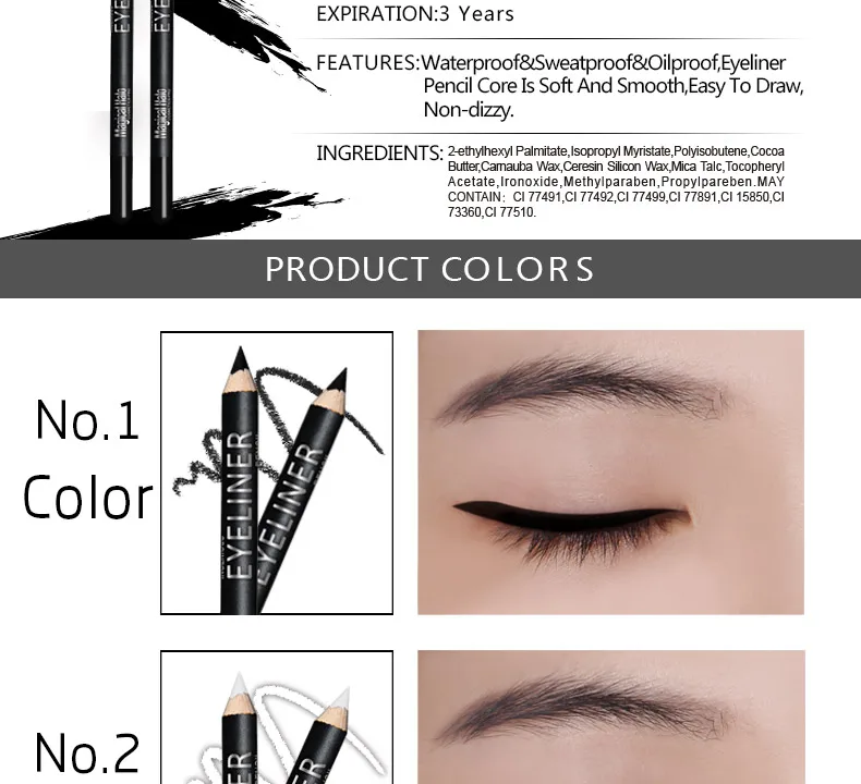 12 Цвета/комплект Водонепроницаемый Eye Liner Pencil Фирменная Новинка Профессиональный длительное Подводка для глаз Тени для век Макияж Красота ручка Инструменты