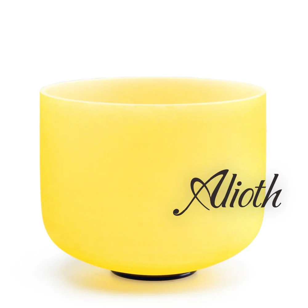 

10 Inch Yellow Outside Colored E Note Crystal Singing Bowl for Solar Plexus Chakra Balancing/Yoga/Meditation/Sound Therapy