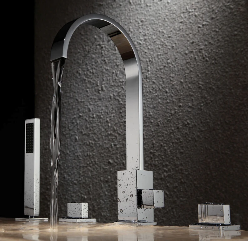 Free Shipping Bathroom Bathtub Mixer Spout Shower Brass Body With
