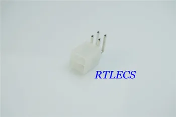 

100pcs Mini-Fit Connector 4.20 mm 0.165" Shrouded Male Pin Dual Row 2x2 Pin 4 Position Header Connector right Angle Through Hole