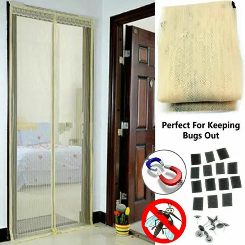 

100x210cm UK Magic Curtain Door Mesh - Magnetic Hands Free Fly Mosquito Bug Insect Screen Door Curtain