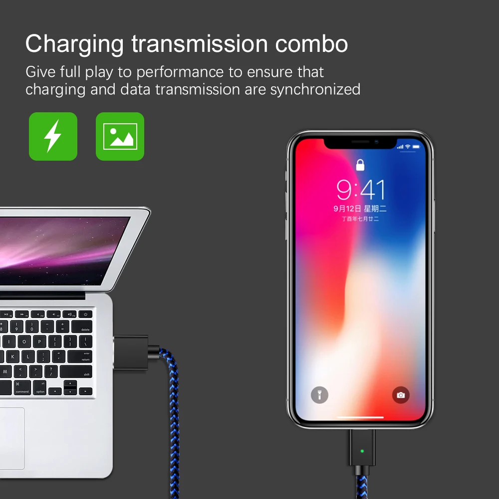 Магнитный usb-кабель для зарядного устройства Micro type-c для iPhone Xs 8 X Max samsung Xiaomi Android, быстрый usb-адаптер, Магнитный зарядный Дата-кабель