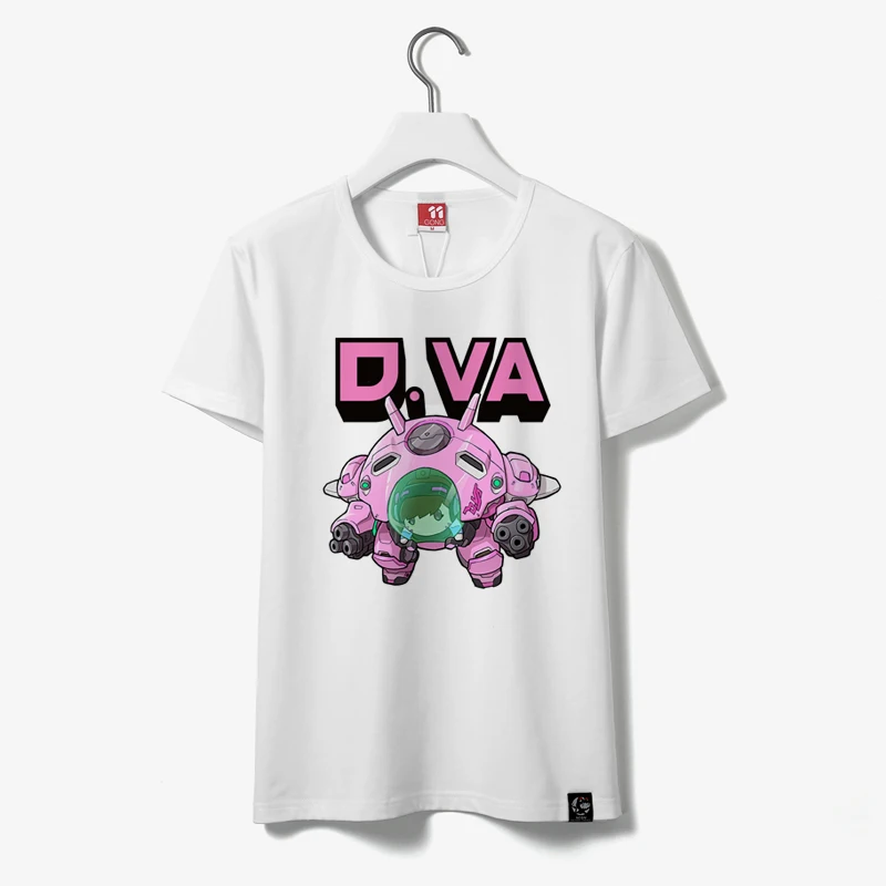 Футболка унисекс с принтом героев игры женская футболка Kawaii D.va 76 Genji Hanzo JunkRat Reinhardt