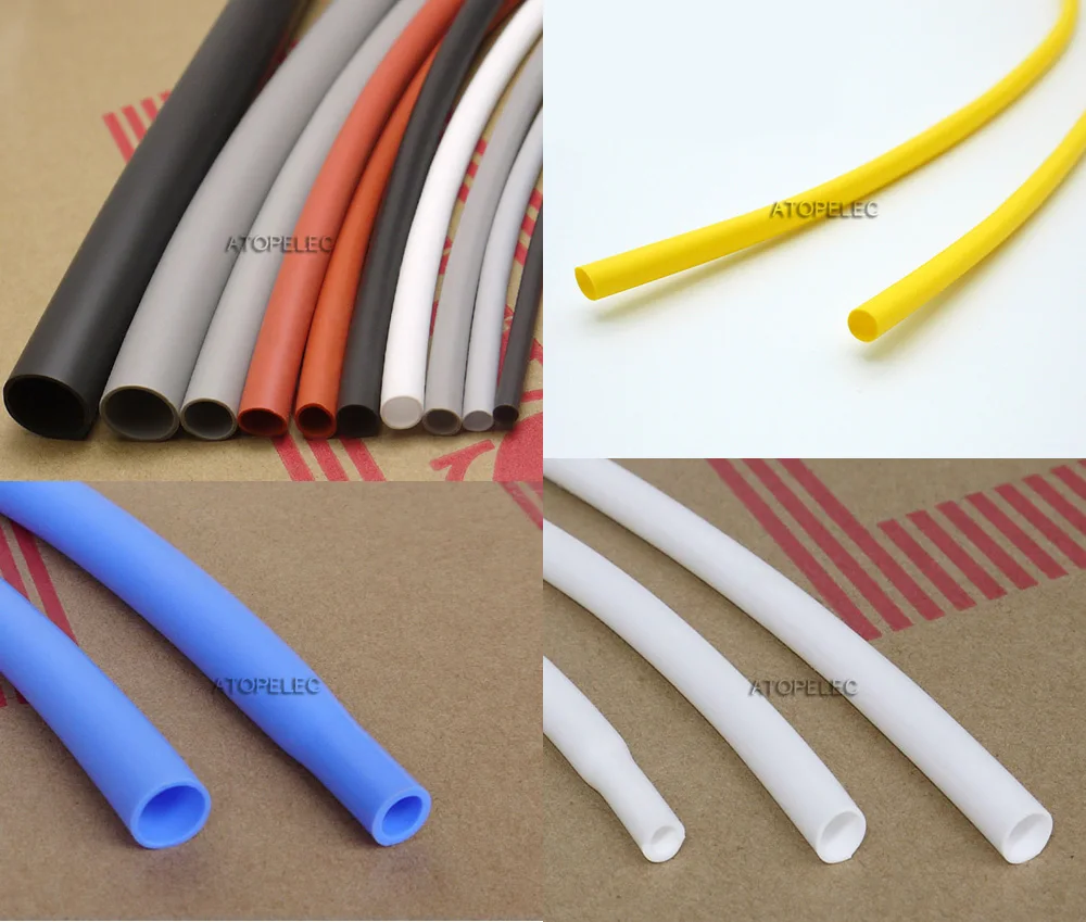 

1-12mm Diameter Flexible 1.7:1 Soft Silicone Heat Shrink Tubing Thick Wall 2500V High Temperature